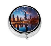 WBQLSL Dubai Sidewinder Tower Mini boîte à pharmacie avec trois compartiments, petite boîte à médicaments ronde, portable