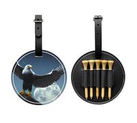 WBQLSL Eagle Under The Stars Sac de rangement tendance pour tees de golf - Design léger pour un rangement rapide des tees de golf