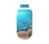 WBQLSL Ensemble de couverture d'emmaillotage pour nouveau-né, motif baleines des mers profondes, sac de couchage respirant, doux et doux pour la peau