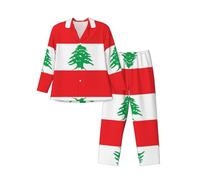 WBQLSL Ensemble de pyjama doux à manches longues pour homme, vêtement de détente décontracté, taille élastique, double poches latérales, Noir , L