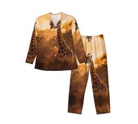 WBQLSL Ensemble de pyjama doux à manches longues pour homme, vêtements de détente décontractés, taille élastique, double poches latérales, Noir , L