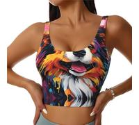 WBQLSL Ensemble de vêtements de sport pour femme avec imprimé chien pour yoga, danse, pilates, course à pied, fitness, Noir , S