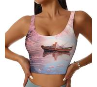 WBQLSL Ensemble de vêtements de sport pour femme, motif fleurs de cerisier, yoga, danse, pilates, course à pied, fitness, Noir , S