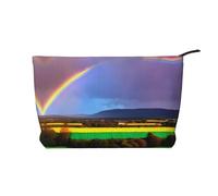 WBQLSL Evening Rainbow Trousse de maquillage en velours côtelé - Sac de rangement de voyage, peut contenir du rouge à lèvres, de la poudre et d'autres cosmétiques, noir, taille unique