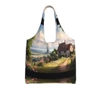 WBQLSL Fairytale Sac à bandoulière imprimé campagne - Convient pour les sacs en toile robustes, sacs de courses, noir, taille unique