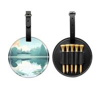 WBQLSL Fallen Leaves on a Tranquil Lake Sac de rangement tendance imprimé pour tees de golf - Design léger pour un rangement rapide des tees