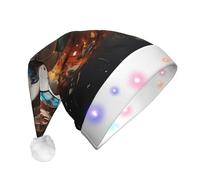 WBQLSL Firecracker Soccer Chapeau de Noël lumineux en trois étapes pour adulte, chapeau de Noël unisexe avec éclairage LED pour le Nouvel An, cadeau de fête de Noël