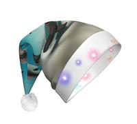 WBQLSL Fish in the Deep Sea Chapeau de Noël lumineux en trois étapes pour adulte, chapeau de Noël unisexe avec éclairage LED pour le Nouvel An, cadeau de fête de Noël