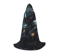 WBQLSL Future Robot M Cape imprimée | À capuche | Costume de cosplay | Accessoire de fête d'Halloween | S/M/L