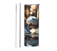 WBQLSL Gobelet sphère pratique, pour sports de plein air, cyclisme, bureau, 591 ml, en acier inoxydable, respectueux de l'environnement