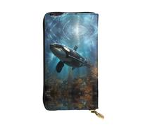 WBQLSL Grand portefeuille en cuir avec fermeture éclair, 19 x 10,4 cm de long, plusieurs compartiments et grande capacité, un bon cadeau pour les amis