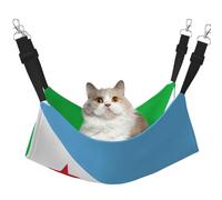 WBQLSL Grande cage à chat imprimée drapeau de Djibouti Hamac Suspendu Convient pour chat, furet, chiot, lapin, petit animal