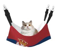 WBQLSL Grande cage à suspendre avec drapeau de la Serbie pour chat, furet, chiot, lapin, petit animal