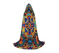 WBQLSL Grande cape à capuche imprimée à motifs colorés, costume d'adolescent, accessoire de fête, tailles S/M/L
