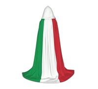 WBQLSL Grande cape à capuche pour cosplay, drapeau italien, costume, accessoire de fête essentiel, tailles S/M/L (unisexe)