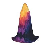 WBQLSL Grande cape à capuche Vaporwave avec imprimé dégradé pour cosplay, costume, accessoire de fête essentiel, tailles S/M/L (unisexe)