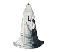 WBQLSL Grande cape imprimée grue blanche cosplay costume essentiel vacances fête accessoire taille S/M/L (unisexe)