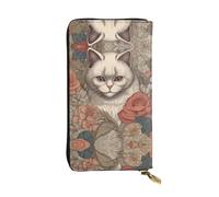 WBQLSL Gros plan de l'œil de chat profond Portefeuille élégant en cuir 19 x 10,5 cm de long avec fermeture éclair, portefeuille de voyage pratique