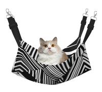 WBQLSL Hamac imprimé avec lignes géométriques noires et blanches - Hamac de couchage pour chats, furets, chiots, lapins, petits animaux