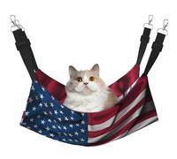 WBQLSL Hamac pour animaux de compagnie Motif drapeau américain Grand format Hamac de couchage pour chats, furets, chiots, lapins, petits animaux
