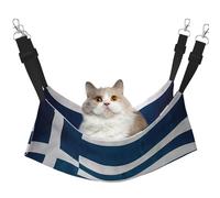 WBQLSL Hamac pour animaux de compagnie Motif drapeau grec Grand modèle Hamac de couchage pour chats, furets, chiots, lapins, petits animaux