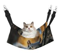 WBQLSL Hamac pour animaux de compagnie Motif écureuil gris Grand modèle - Hamac de couchage pour chats, furets, chiots, lapins, petits animaux