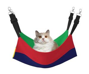 WBQLSL Hamac suspendu pour chat, furet, chiot, lapin, petit animal - Drapeau de l'Ile Maurice - Taille M