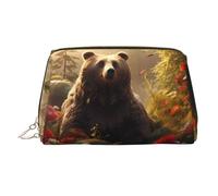 WBQLSL Hams Trousse de maquillage en cuir Sac de rangement pour cosmétiques Convient pour transporter des cosmétiques avec vous, Ours simple, Taille unique