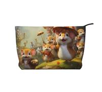 WBQLSL Happy Mouse Paradise Trousse de rangement en velours côtelé pour ranger du rouge à lèvres, de la poudre et d'autres produits cosmétiques