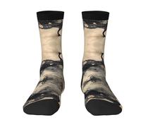 WBQLSL Ink Phoenix Chaussettes de sport respirantes à motif - Chaussettes mi-mollet extensibles, adaptées pour le fitness et les tenues décontractées.