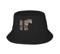 WBQLSL Jaguar Chapeau de pêcheur pliable et facile à ranger, un excellent outil pour la pêche, la randonnée, le camping et les vacances à la plage Noir
