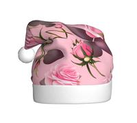 WBQLSL Joli chapeau de Noël rose pour adulte, 40 cm de haut, chapeau de Noël en peluche, chapeau décoratif unisexe, chapeau de Père Noël, fête d'Halloween