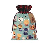 WBQLSL Joli petit animal imprimé fleur poche 21,6 x 30 cm Décoration de fête de vacances Sac cadeau Candy Snack sac de rangement
