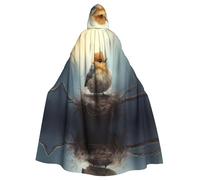 WBQLSL Joli petit perchoir. Cape d'Halloween imprimée, cape à capuche pour bal masqué, fête de carnaval ou costume de cosplay