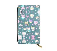 WBQLSL Joli petit renard long pochette en cuir avec porte-monnaie zippé et 12 emplacements pour cartes de crédit, portefeuille de voyage léger