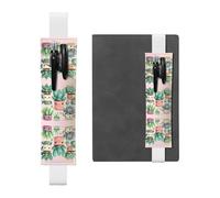 WBQLSL Joli porte-stylo réglable en cuir avec plantes succulentes, marque-page, porte-stylo en cuir, parfait pour la rentrée scolaire, cadeaux de Noël