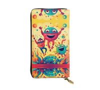 WBQLSL Joli portefeuille en cuir élégant, 19 x 10,5 cm de long, porte-monnaie à fermeture éclair, portefeuille de voyage pratique