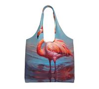WBQLSL Joli sac à bandoulière flamant rose - Pratique à transporter, adapté pour le shopping, le travail et l'étude, noir, taille unique