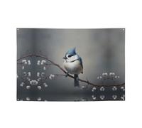 WBQLSL Jolie bannière imprimée mésange bleue, parfaite pour les anniversaires, les réunions, les remises de diplôme et les célébrations d'anniversaire.