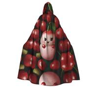 WBQLSL Jolie cape à capuche Cerise pour Halloween, convient pour les fêtes costumées et les fêtes de fin d'année