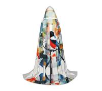 WBQLSL Jolie cape à capuche imprimée de pie - Costume d'adolescent - Accessoire de fête - Tailles S/M/L