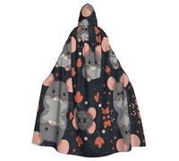 WBQLSL Jolie cape à capuche pour Halloween sur fond de souris adaptée pour les fêtes costumées et les fêtes de vacances