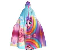 WBQLSL Jolie cape imprimée licorne - Cape de bal masqué avec capuche