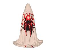 WBQLSL Jolie petite araignée rouge M imprimée Cape | À capuche | Costume de cosplay | Accessoire de fête d'Halloween | S/M/L