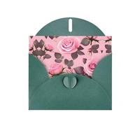 WBQLSL Jolies cartes de vacances roses vert foncé - Parfaites pour les anniversaires, les mariages et les cartes de Noël