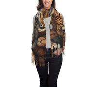 WBQLSL King of the Jungle Longue écharpe en peluche pour femme parfaite pour l'automne et l'hiver tenues cadeaux de vacances