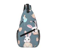 WBQLSL Le sac à bandoulière silencieux à motif de singe, parfait pour les trajets quotidiens, le cyclisme, la randonnée et les aventures urbaines, Lapin mignon de dessin animé, One Size