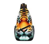 WBQLSL Le sac à bandoulière silencieux à motif de singe, parfait pour les trajets quotidiens, le cyclisme, la randonnée et les aventures urbaines, Petite tête de tigre, One Size