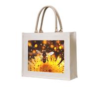 WBQLSL Le sac fourre-tout en toile imprimée Bees in Flight peut être utilisé pour le rangement, le pique-nique, la plage, la piscine et d'autres scènes.