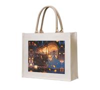 WBQLSL Le sac fourre-tout en toile imprimée Cendrillon peut être utilisé pour le rangement, le pique-nique, la plage, la piscine et d'autres scènes.